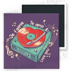 Magnet Tourne-disque Vinyle Cœur