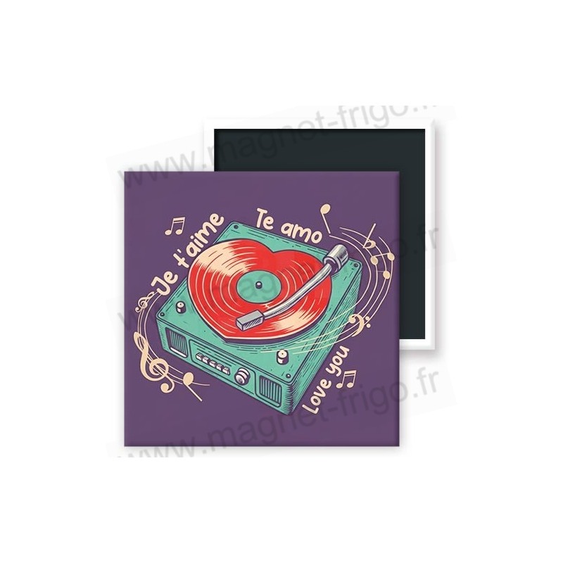 Magnet Tourne-disque Vinyle Cœur