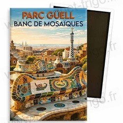 Aimant Parc Guëll - Banc Mosaïques