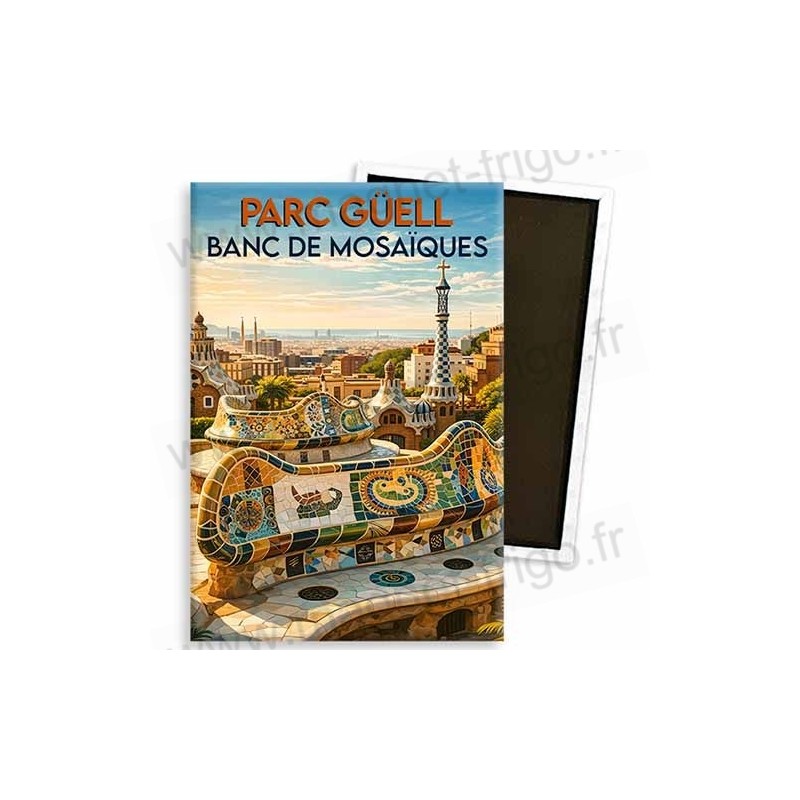 Aimant Parc Guëll - Banc Mosaïques